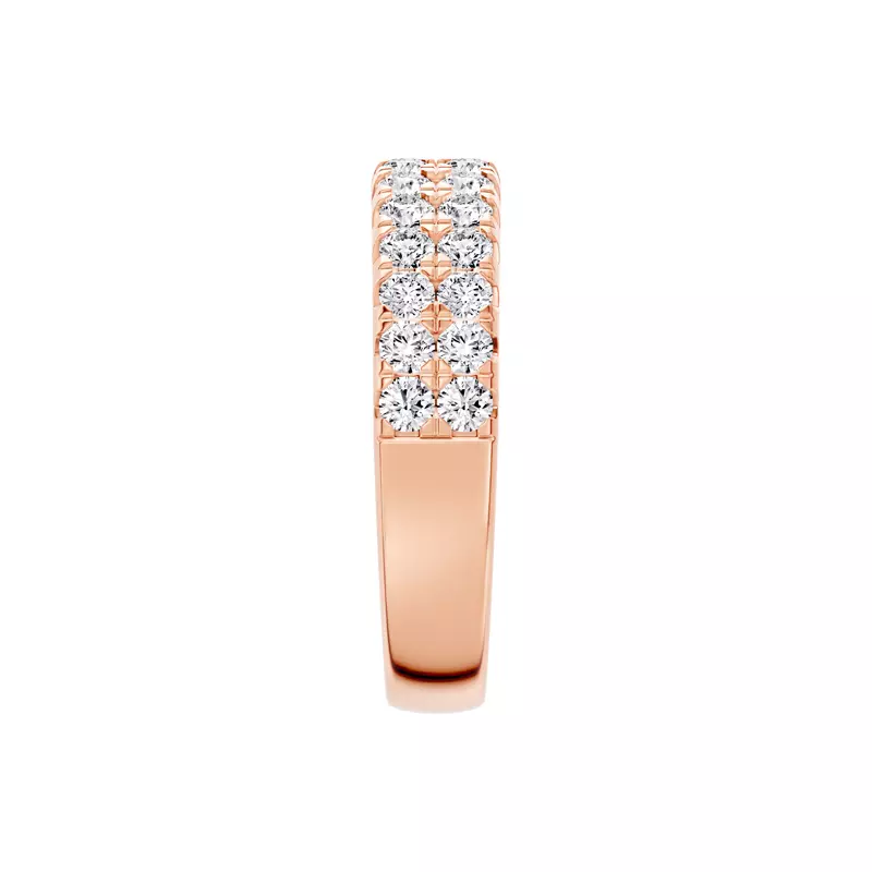 14K Rose Gold Classic Double-Row Pavé Lab Diamond Band (1.00 ct. tw.)