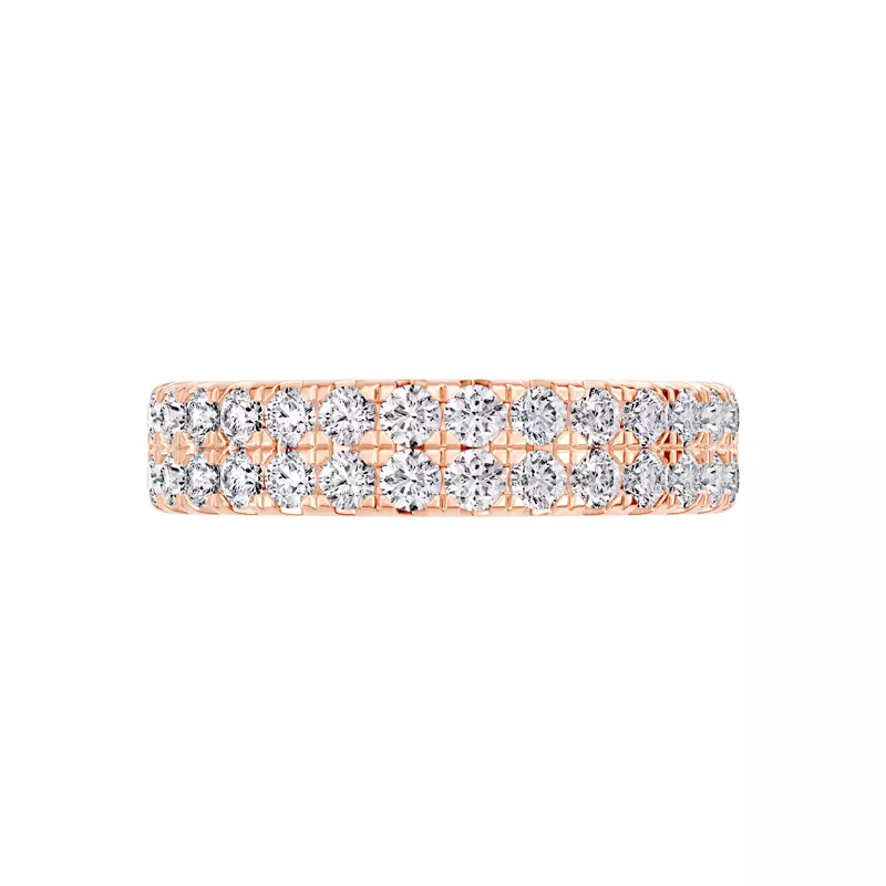 14K Rose Gold Classic Double-Row Pavé Lab Diamond Band (1.00 ct. tw.)