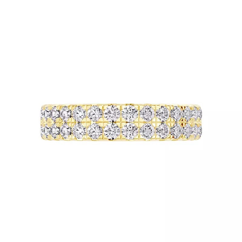 14K Yellow Gold Classic Double-Row Pavé Diamond Band (1.00 ct. tw.)