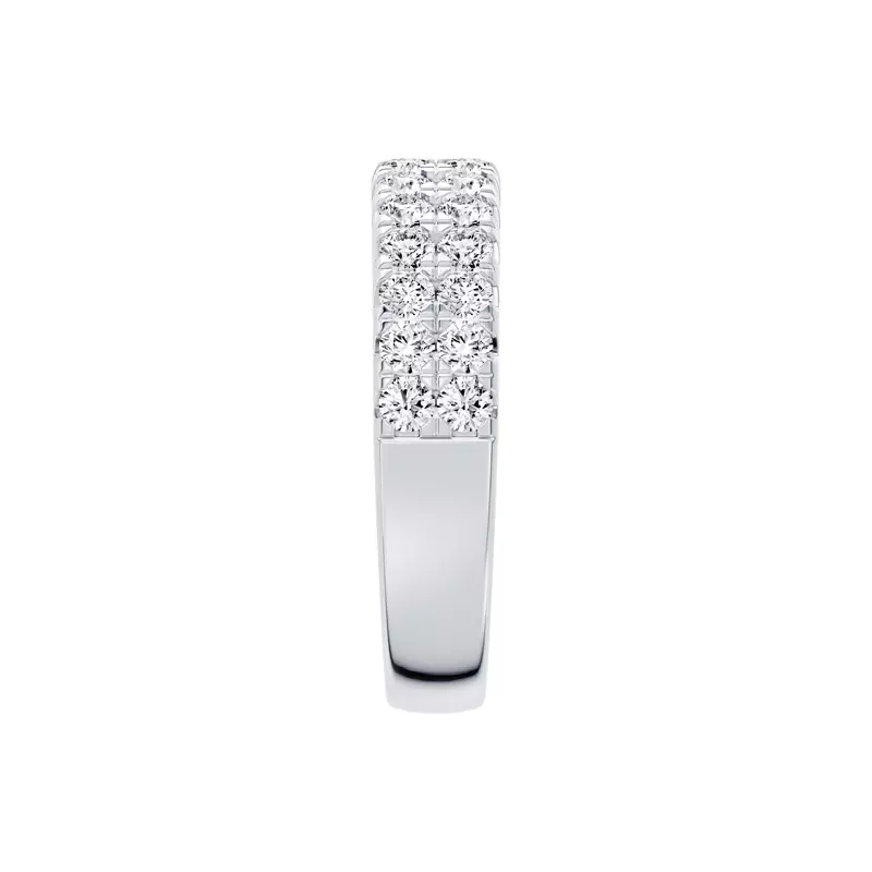 18K White Gold Classic Double-Row Pavé Diamond Band (1.00 ct. tw.)