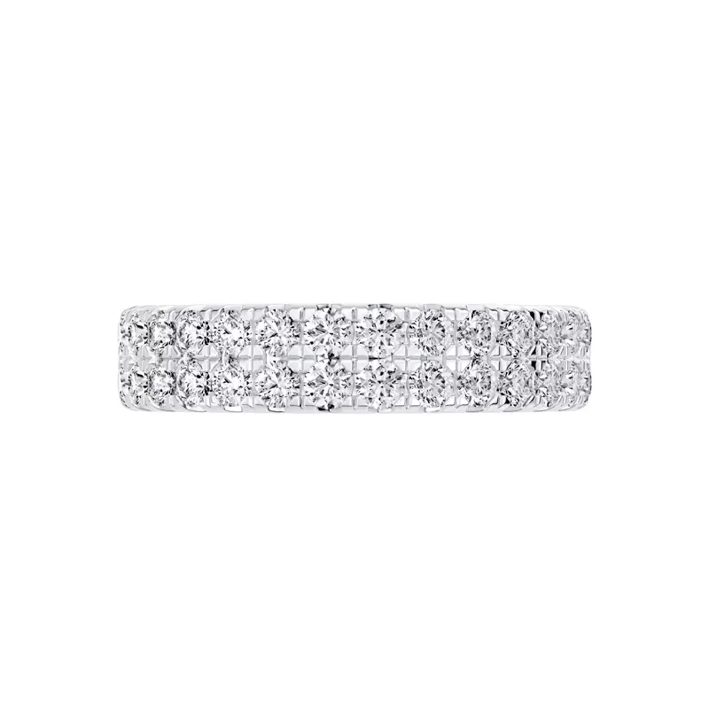 18K White Gold Classic Double-Row Pavé Diamond Band (1.00 ct. tw.)