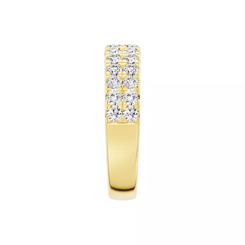 18K Yellow Gold Classic Double-Row Pavé Diamond Band (1.00 ct. tw.)