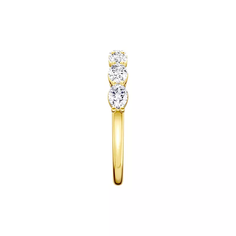 14K Yellow Gold East-West Oval 7-Stone Lab Diamond Band (1.00 ct. tw.)