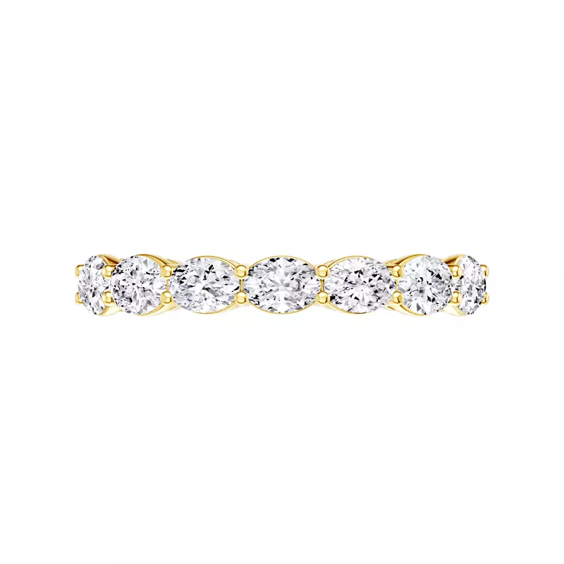 14K Yellow Gold East-West Oval 7-Stone Lab Diamond Band (1.00 ct. tw.)