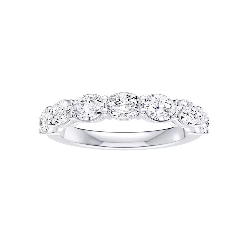 18K White Gold East-West Oval 7-Stone Lab Diamond Band (1.50 ct. tw.)