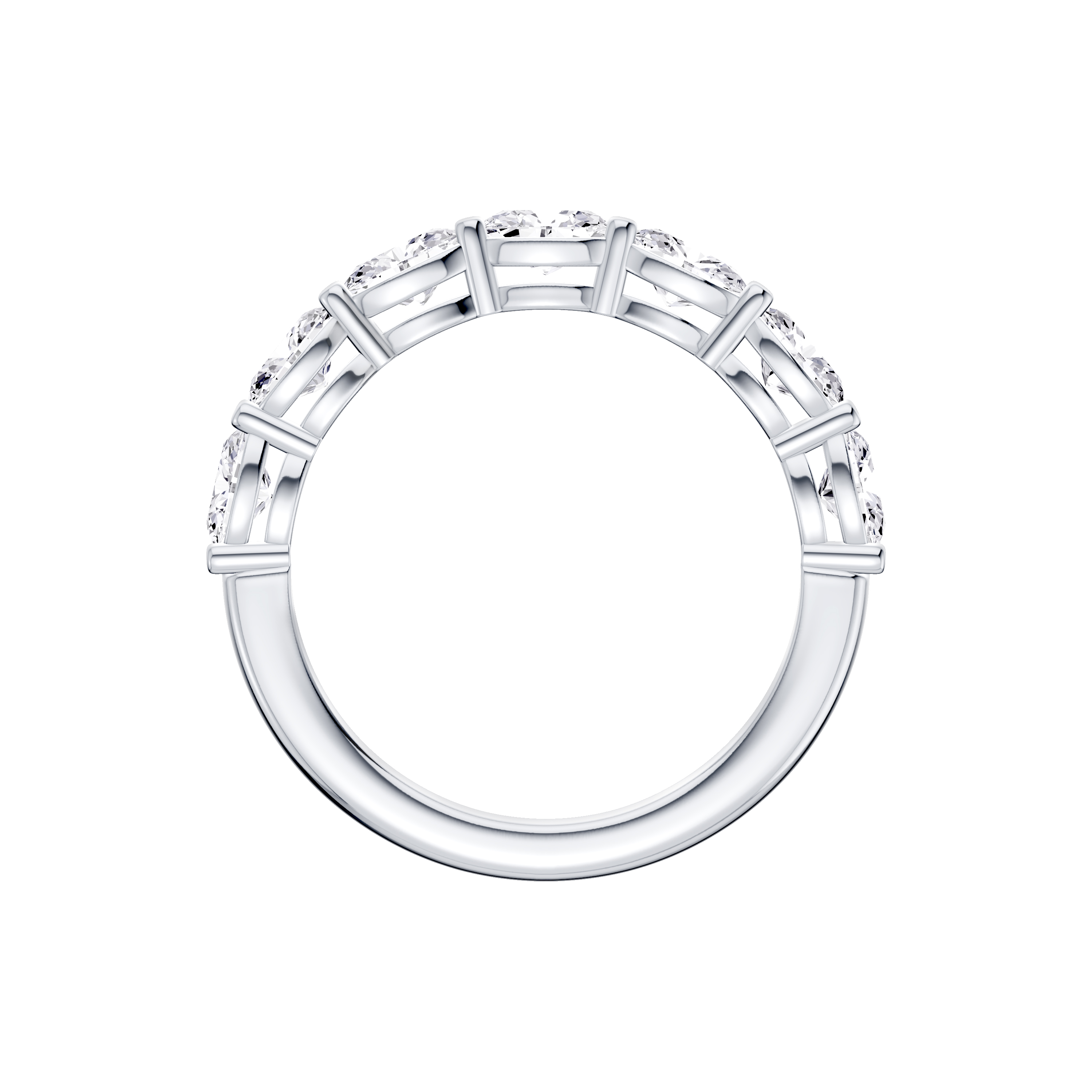 18K White Gold East-West Oval 7-Stone Lab Diamond Band (1.50 ct. tw.)