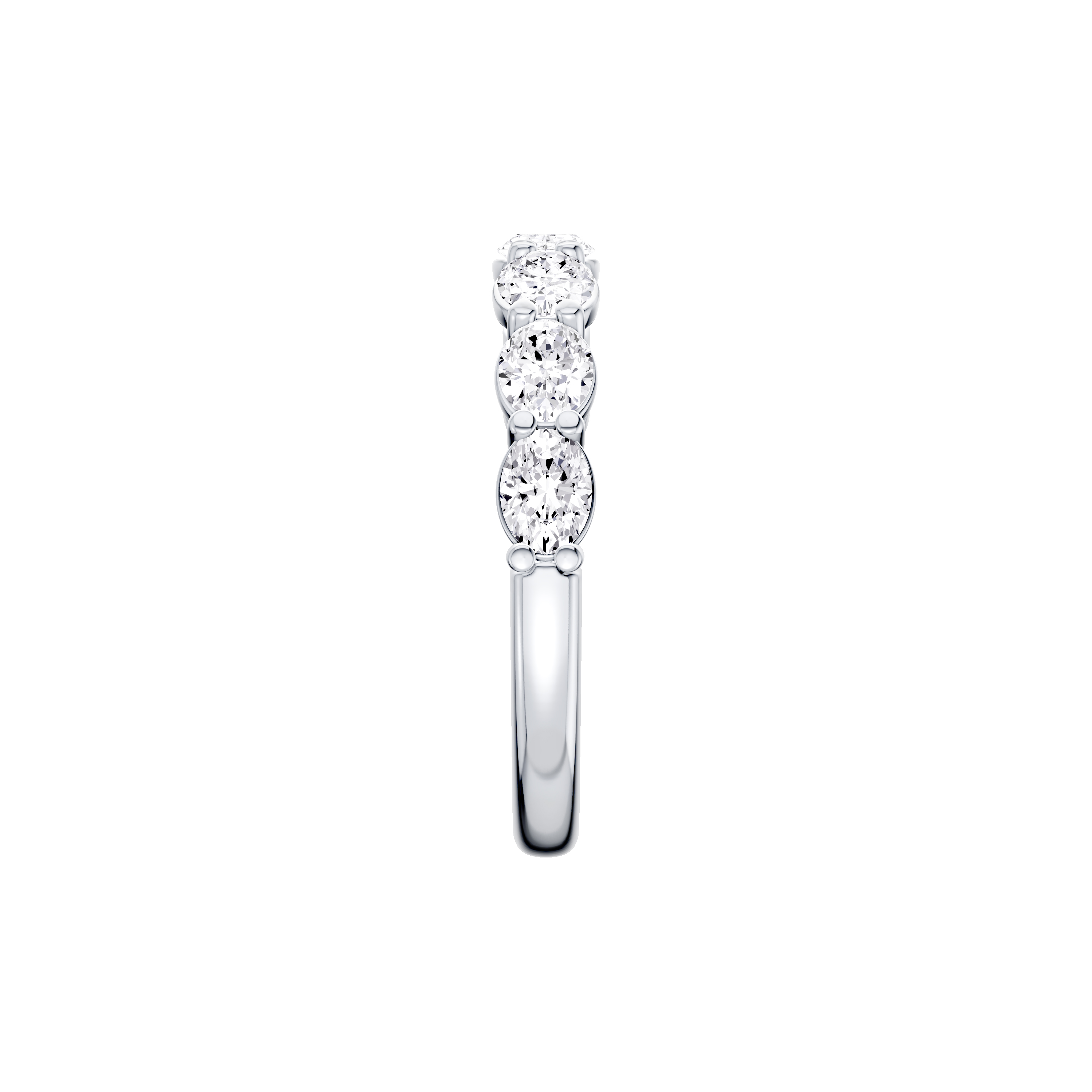 18K White Gold East-West Oval 7-Stone Lab Diamond Band (1.50 ct. tw.)