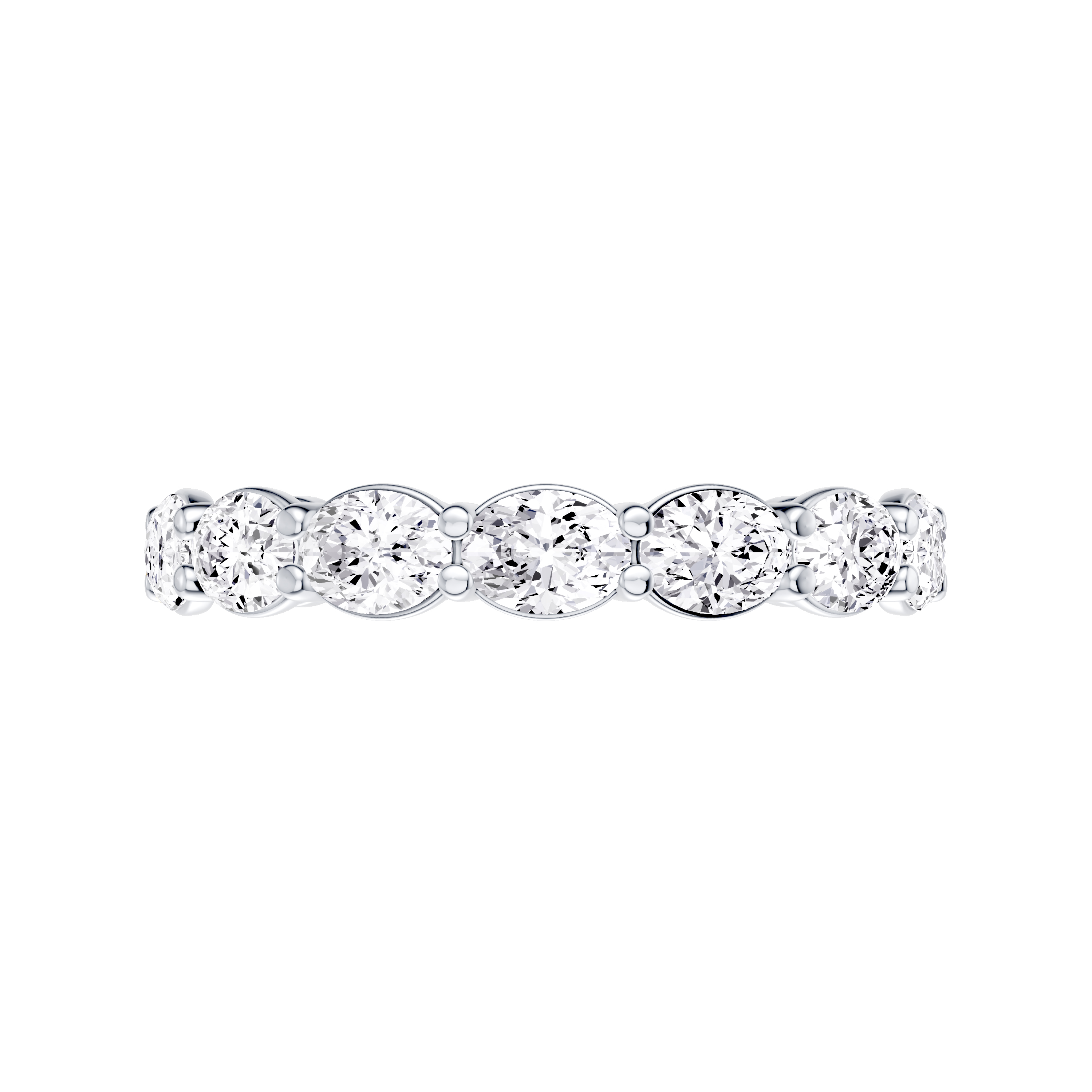 18K White Gold East-West Oval 7-Stone Lab Diamond Band (1.50 ct. tw.)