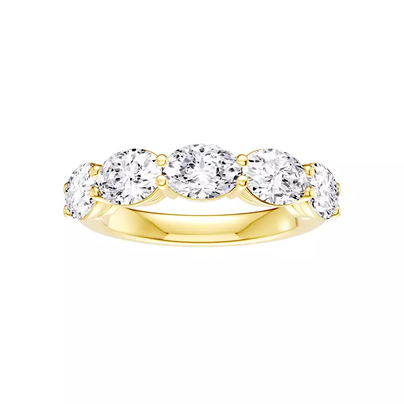 14K Yellow Gold East-West Oval 5-Stone Lab Diamond Band (2.50 ct. tw.)