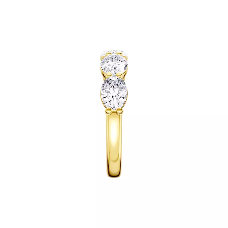 14K Yellow Gold East-West Oval 5-Stone Lab Diamond Band (2.50 ct. tw.)