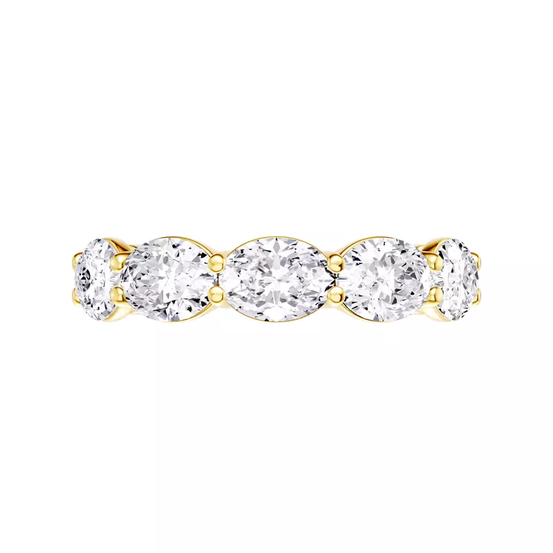 14K Yellow Gold East-West Oval 5-Stone Lab Diamond Band (2.50 ct. tw.)