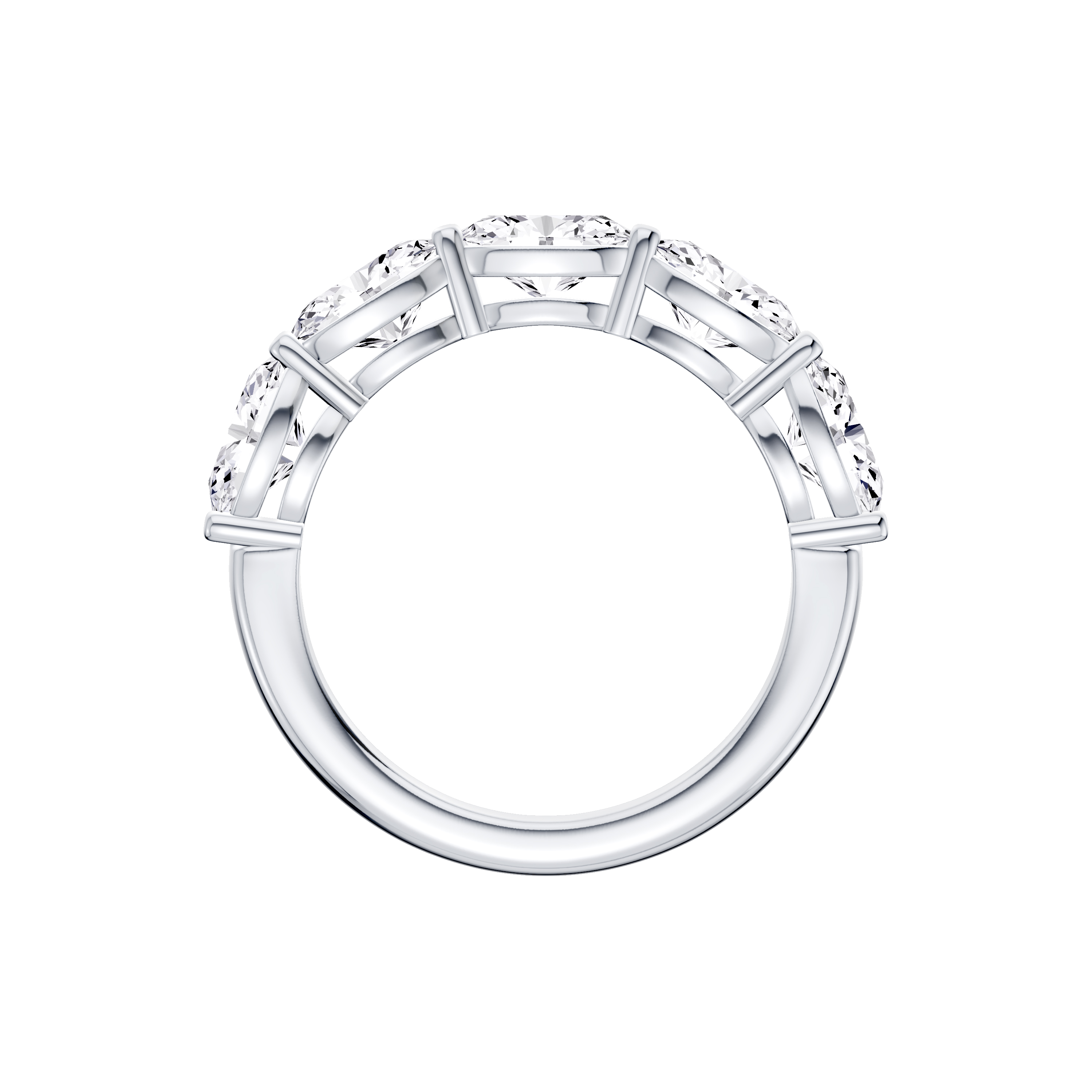 18K White Gold East-West Oval 5-Stone Lab Diamond Band (2.50 ct. tw.)