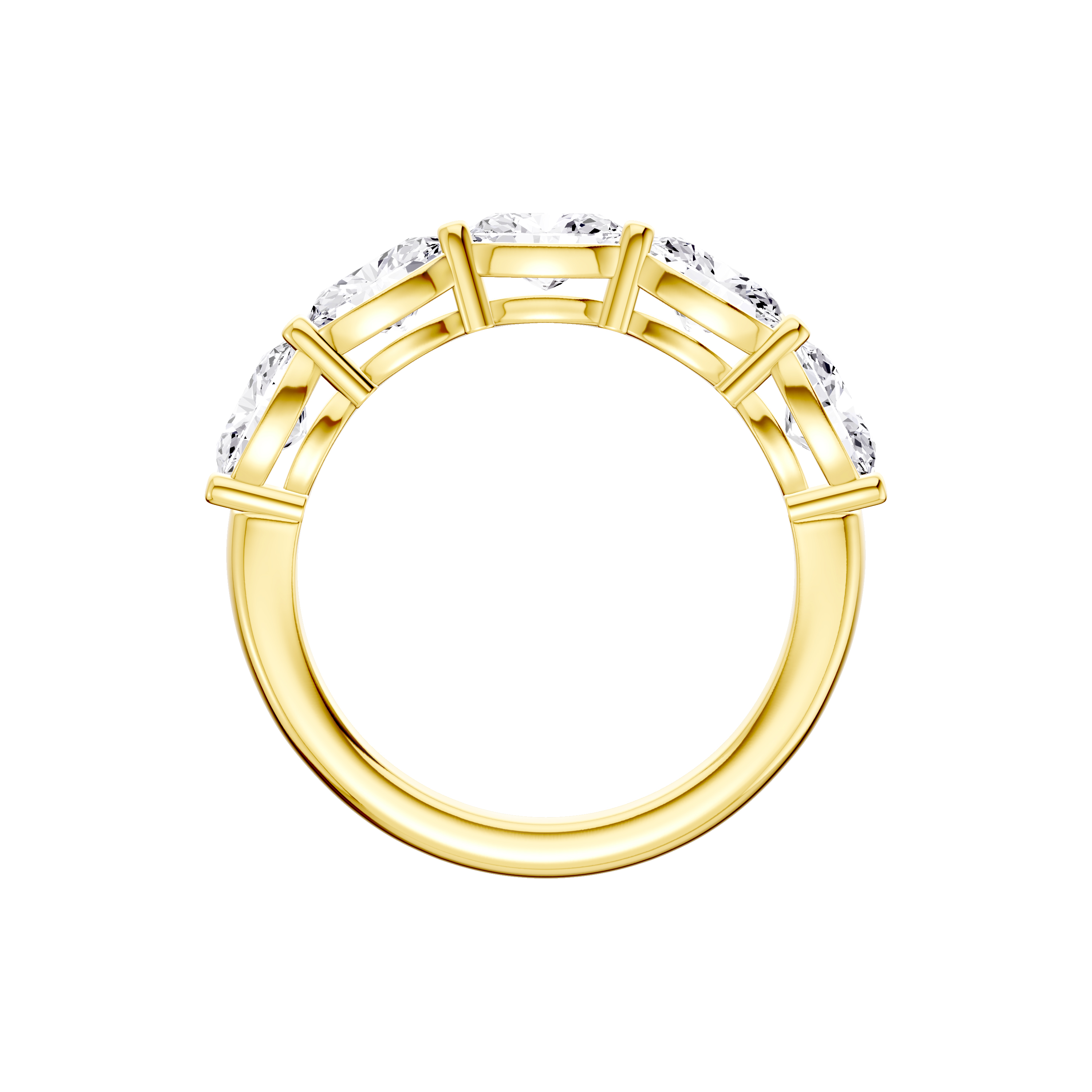 18K Yellow Gold East-West Oval 5-Stone Lab Diamond Band (2.00 ct. tw.)