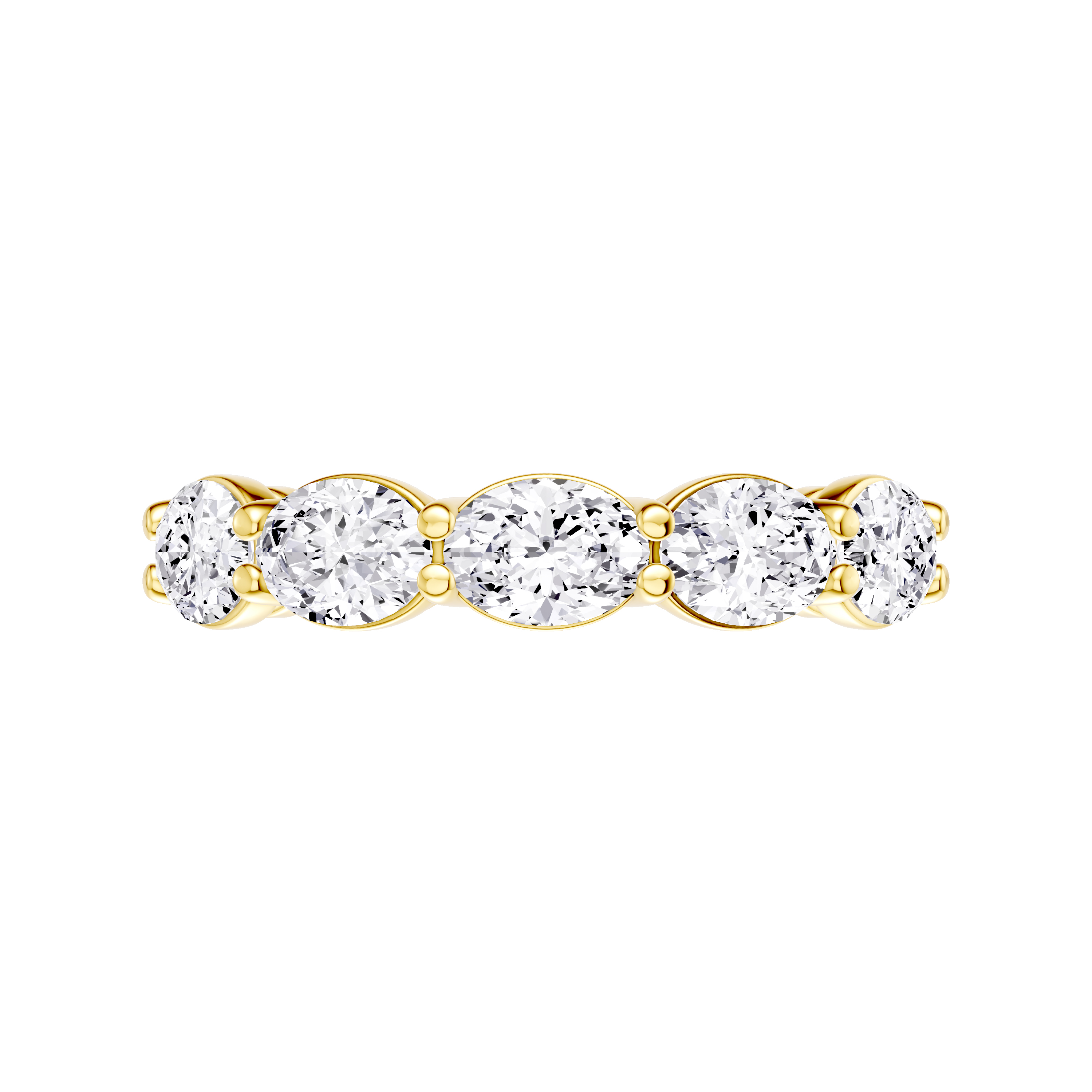 18K Yellow Gold East-West Oval 5-Stone Lab Diamond Band (2.00 ct. tw.)