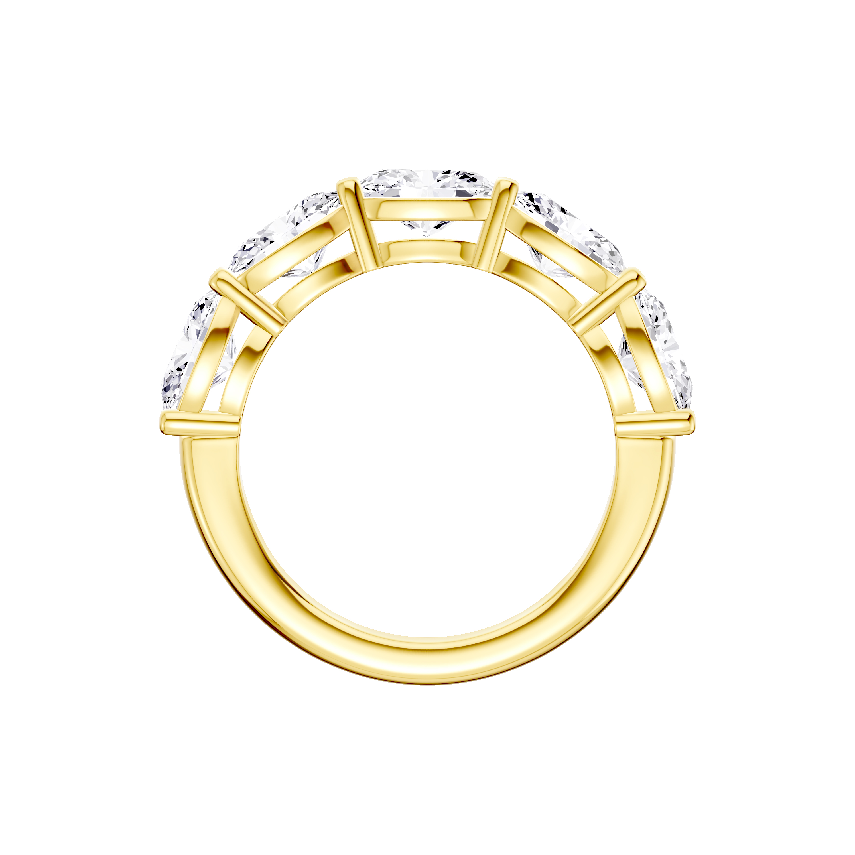 18K Yellow Gold East-West Oval 5-Stone Lab Diamond Band (3.00 ct. tw.)