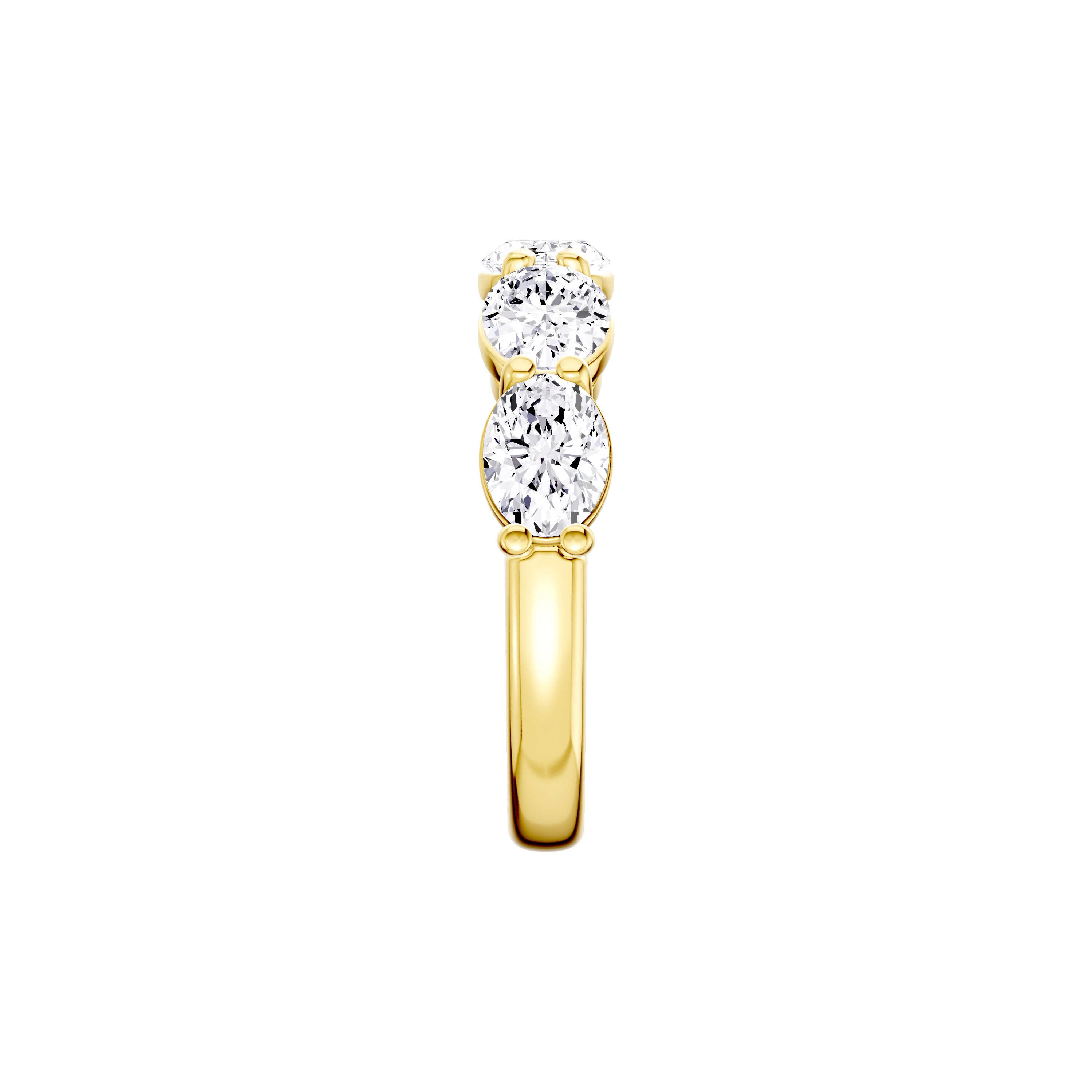 18K Yellow Gold East-West Oval 5-Stone Lab Diamond Band (3.00 ct. tw.)