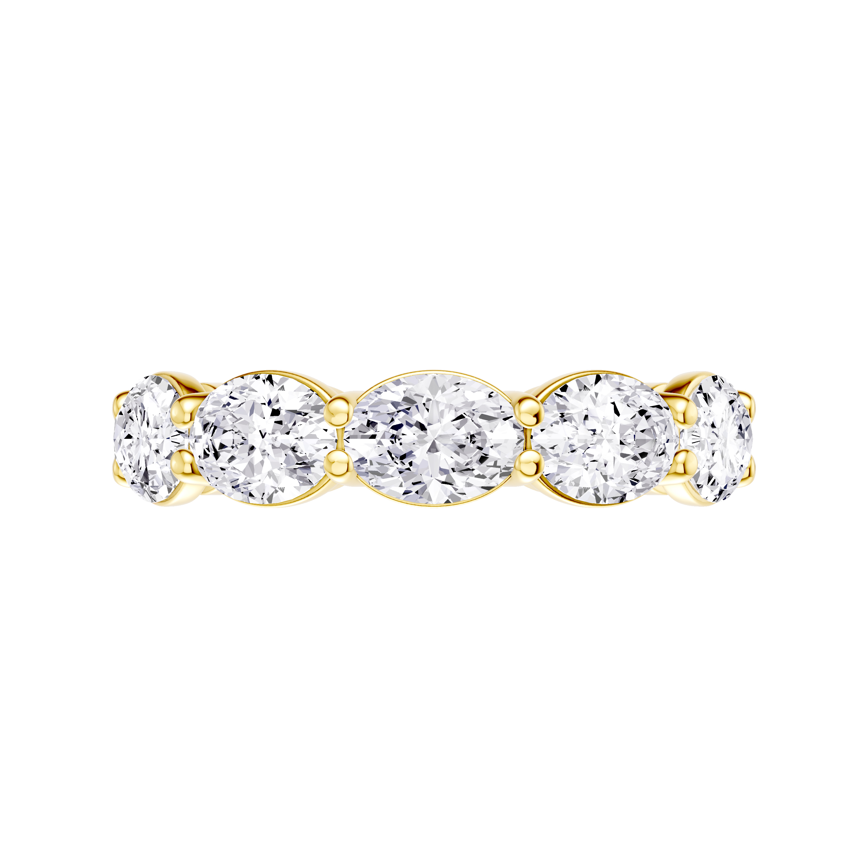 18K Yellow Gold East-West Oval 5-Stone Lab Diamond Band (3.00 ct. tw.)