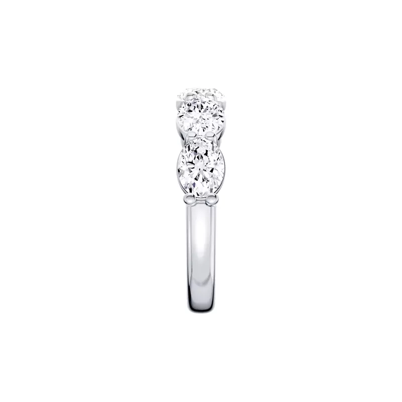 Platinum East-West Oval 5-Stone Lab Diamond Band (3.00 ct. tw.)