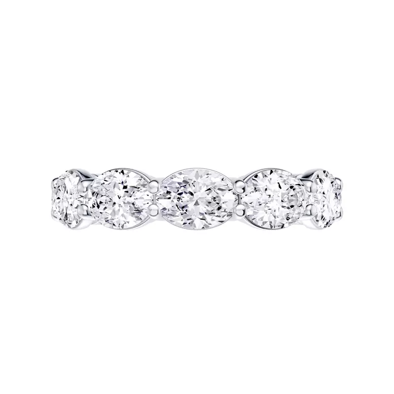 Platinum East-West Oval 5-Stone Lab Diamond Band (3.00 ct. tw.)