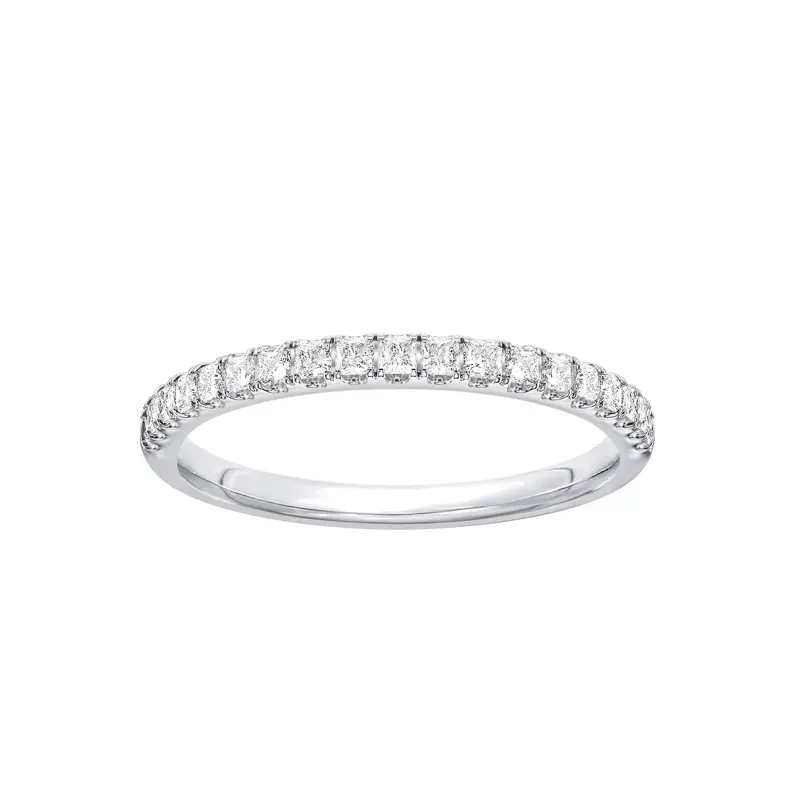 14K White Gold Princess-Cut Pavé Diamond Band (.50 ct. tw.)
