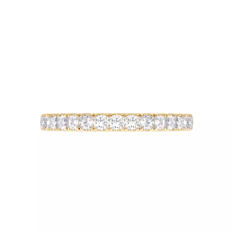 14K Yellow Gold Princess-Cut Pavé Lab Diamond Band (.75 ct. tw.)