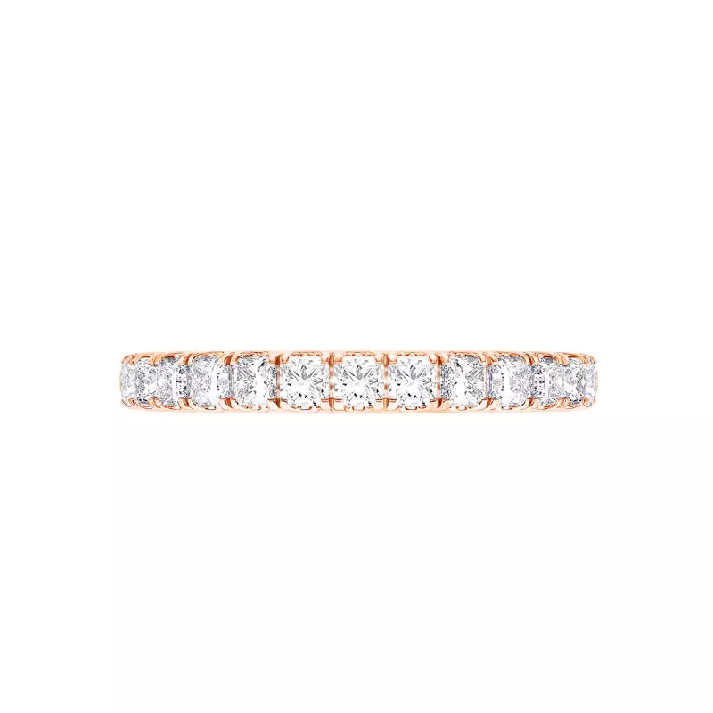 14K Rose Gold Princess-Cut Pavé Lab Diamond Band (1.00 ct. tw.)