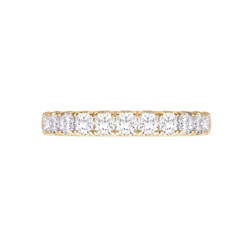 14K Yellow Gold Princess-Cut Pavé Lab Diamond Band (1.50 ct. tw.)