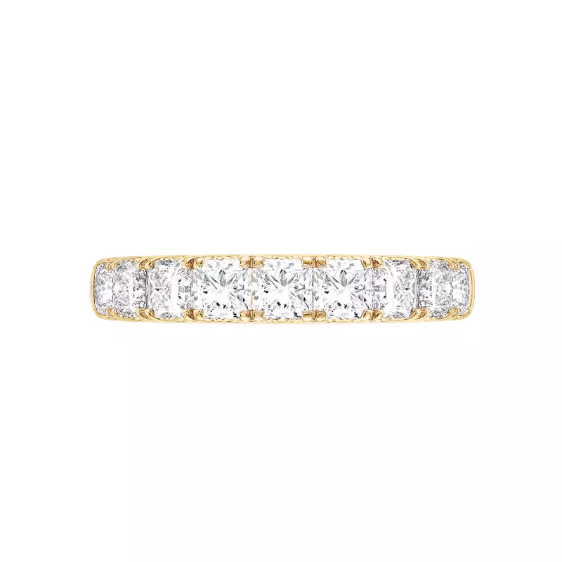 14K Yellow Gold Princess-Cut Pavé Lab Diamond Band (2.00 ct. tw.)
