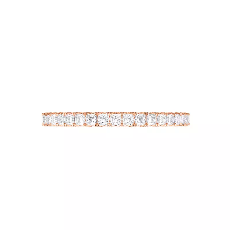 14K Rose Gold Princess-Cut French Pavé Lab Diamond Band (.50 ct. tw.)