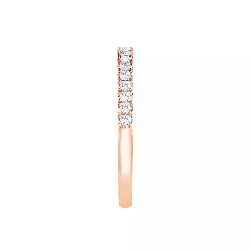 14K Rose Gold Princess-Cut French Pavé Lab Diamond Band (.50 ct. tw.)