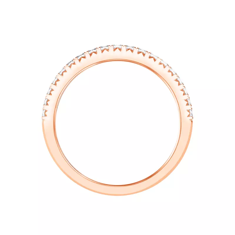 14K Rose Gold Princess-Cut French Pavé Lab Diamond Band (.50 ct. tw.)