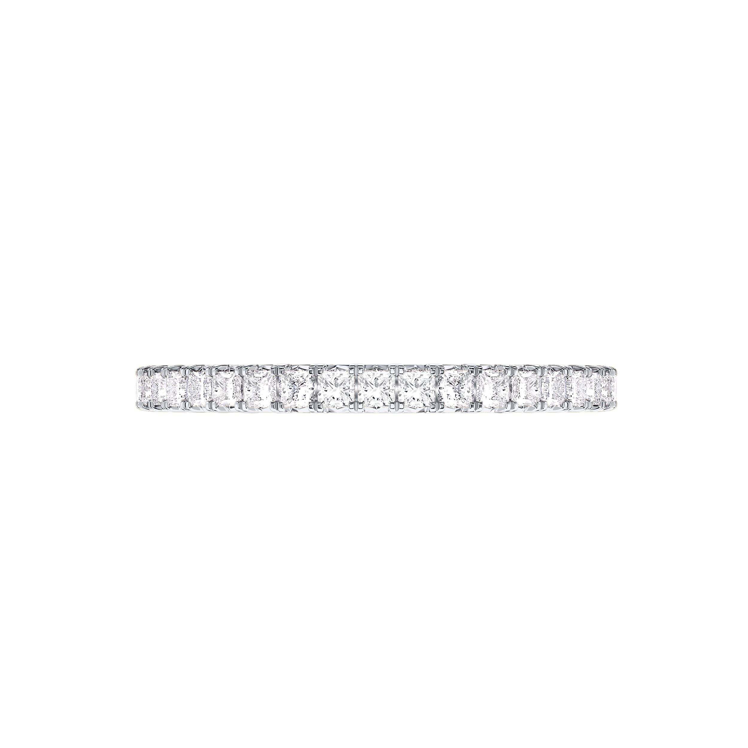 14K White Gold Princess-Cut French Pavé Diamond Band (.50 ct. tw.)