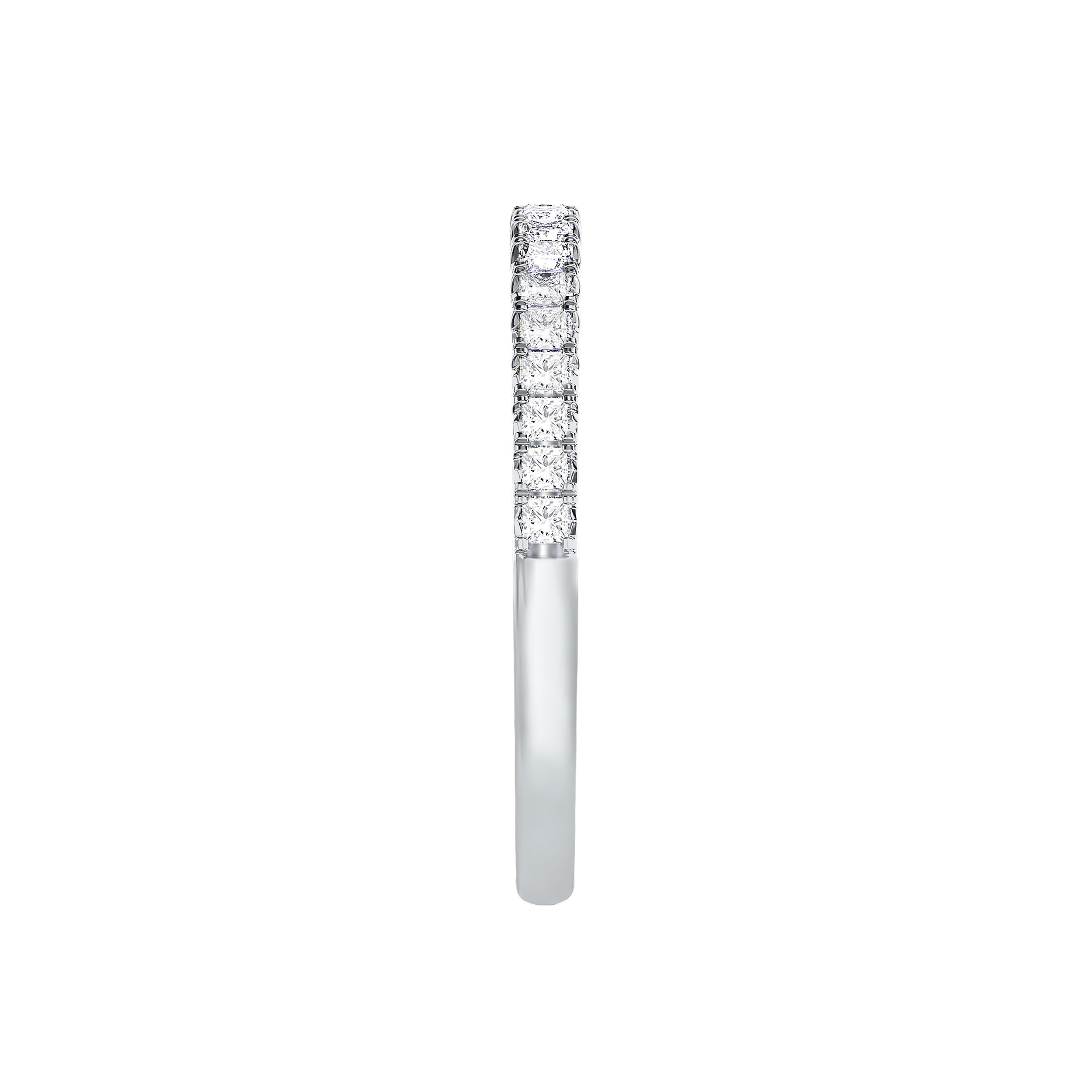 14K White Gold Princess-Cut French Pavé Diamond Band (.50 ct. tw.)