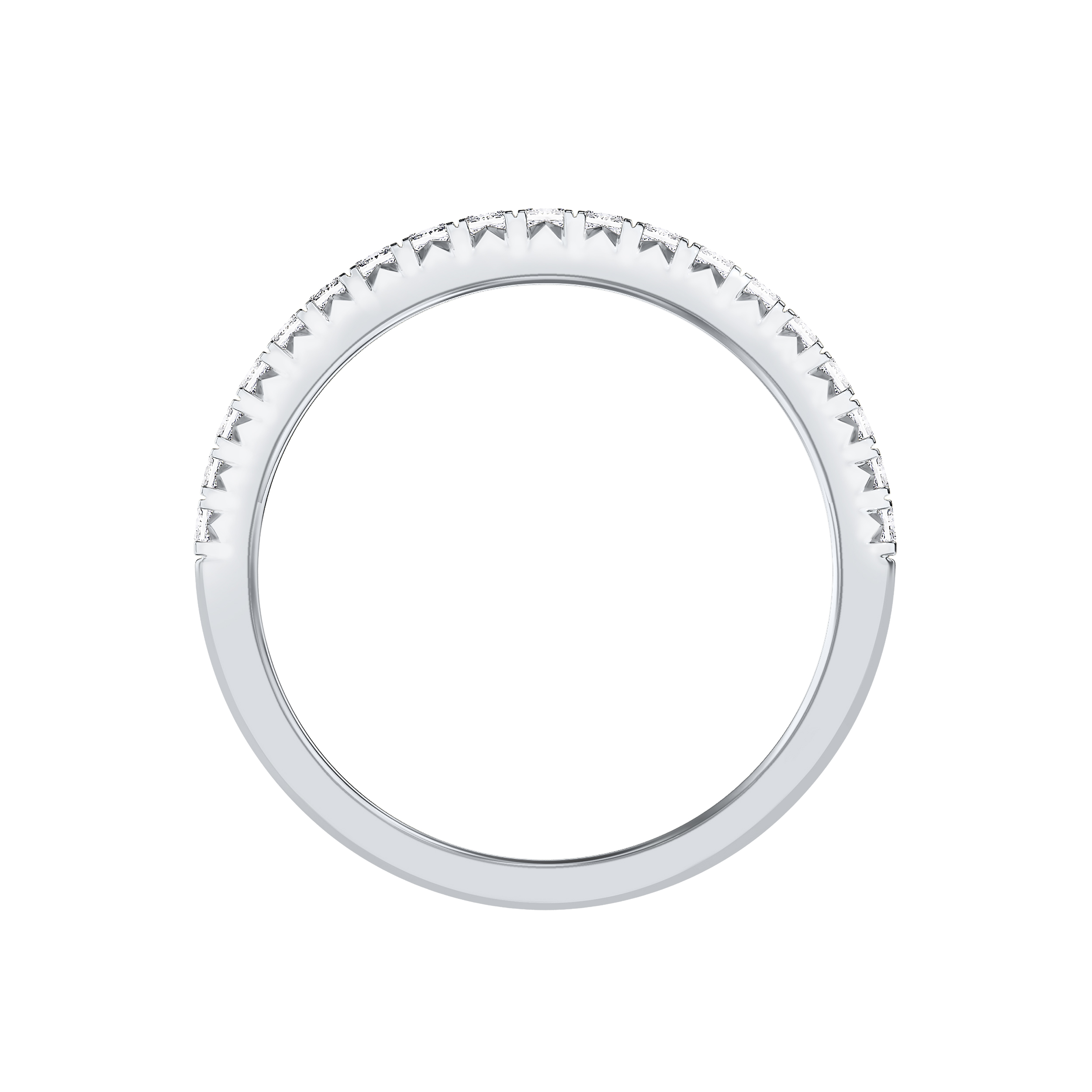 14K White Gold Princess-Cut French Pavé Diamond Band (.50 ct. tw.)