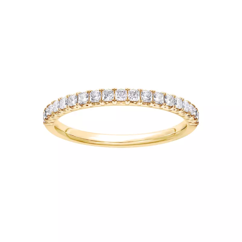 14K Yellow Gold Princess-Cut French Pavé Lab Diamond Band (.50 ct. tw.)