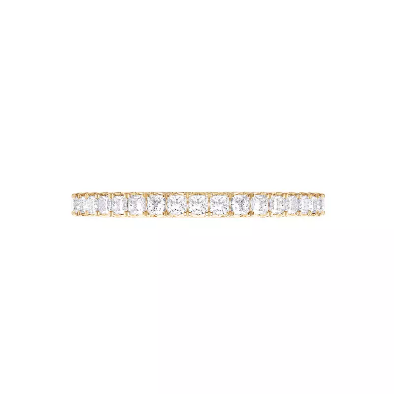14K Yellow Gold Princess-Cut French Pavé Lab Diamond Band (.50 ct. tw.)
