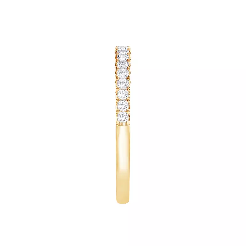 14K Yellow Gold Princess-Cut French Pavé Lab Diamond Band (.50 ct. tw.)