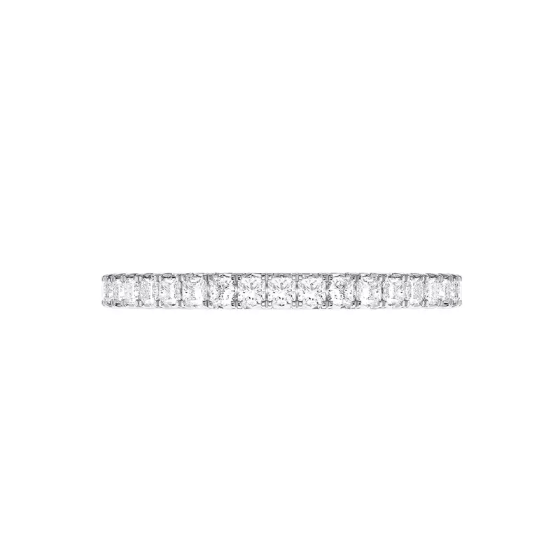 Platinum Princess-Cut French Pavé Lab Diamond Band (.50 ct. tw.)