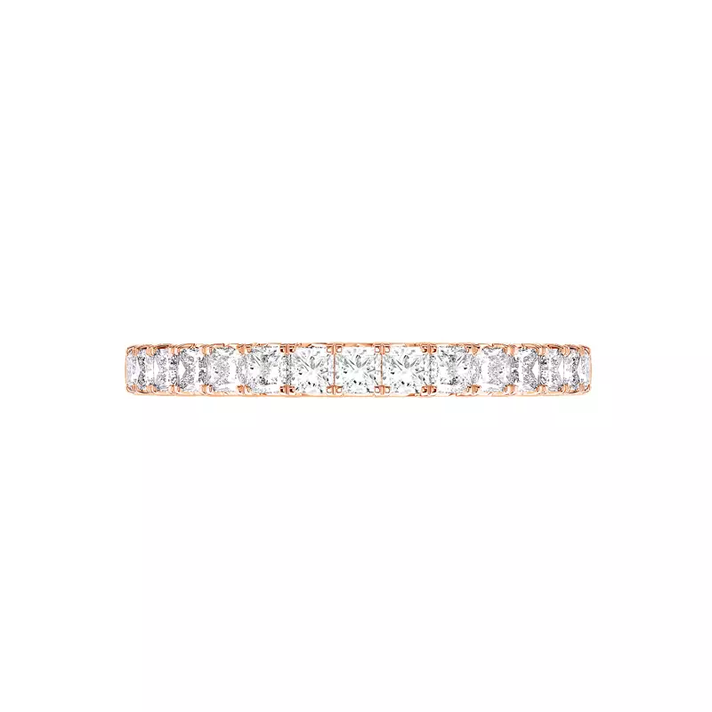 14K Rose Gold Princess-Cut French Pavé Diamond Band (.75 ct. tw.)