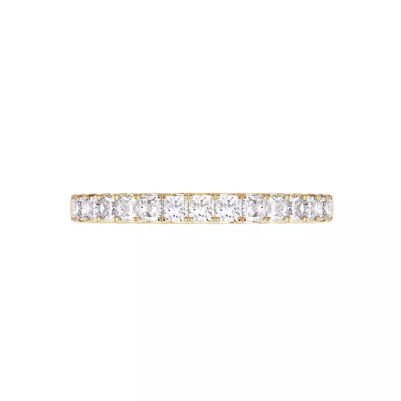 14K Yellow Gold Princess-Cut French Pavé Diamond Band (.75 ct. tw.)