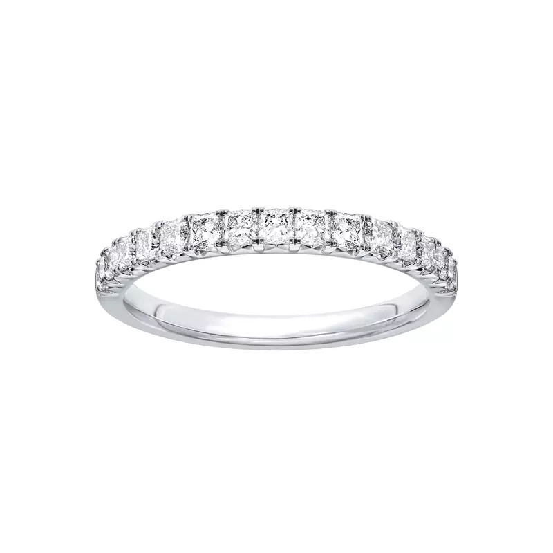 Platinum Princess-Cut French Pavé Lab Diamond Band (.75 ct. tw.)