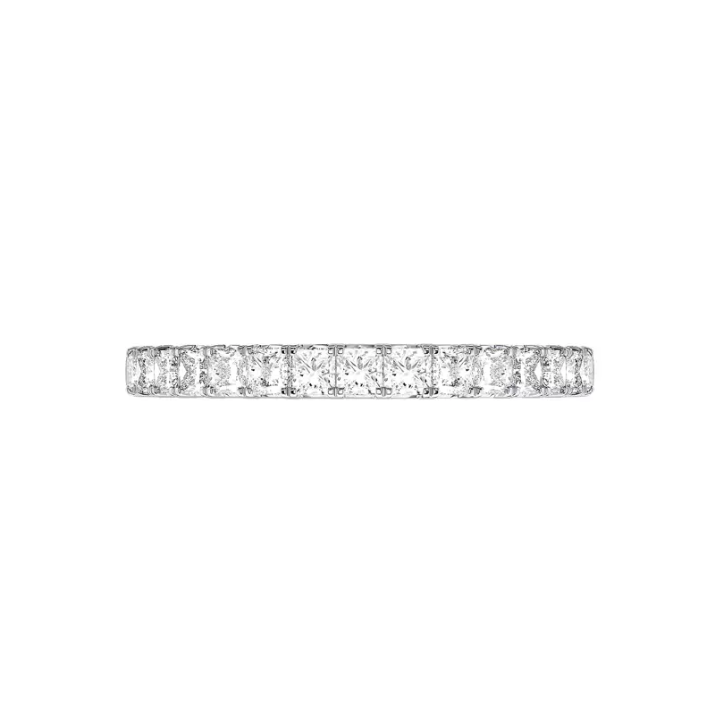 Platinum Princess-Cut French Pavé Lab Diamond Band (.75 ct. tw.)