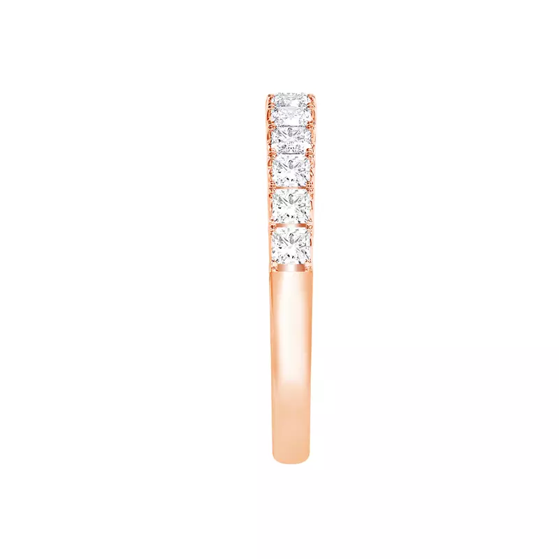 14K Rose Gold Princess-Cut French Pavé Diamond Band (1.00 ct. tw.)
