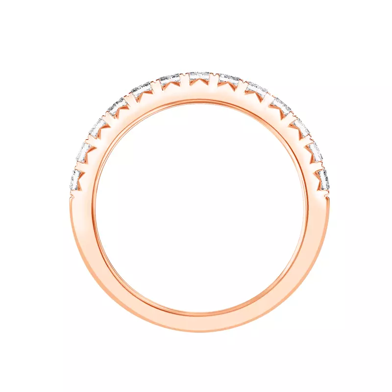 14K Rose Gold Princess-Cut French Pavé Diamond Band (1.00 ct. tw.)