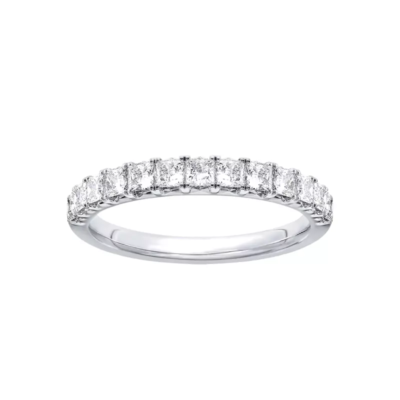 14K White Gold Princess-Cut French Pavé Lab Diamond Band (1.00 ct. tw.)