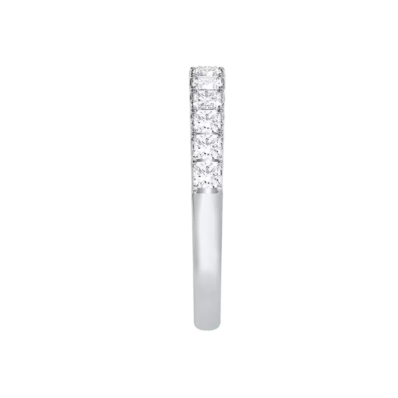 14K White Gold Princess-Cut French Pavé Lab Diamond Band (1.00 ct. tw.)
