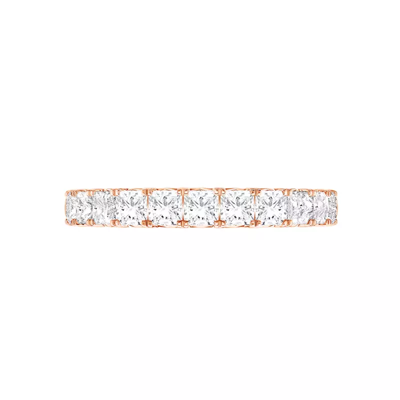 14K Rose Gold Princess-Cut French Pavé Lab Diamond Band (1.50 ct. tw.)