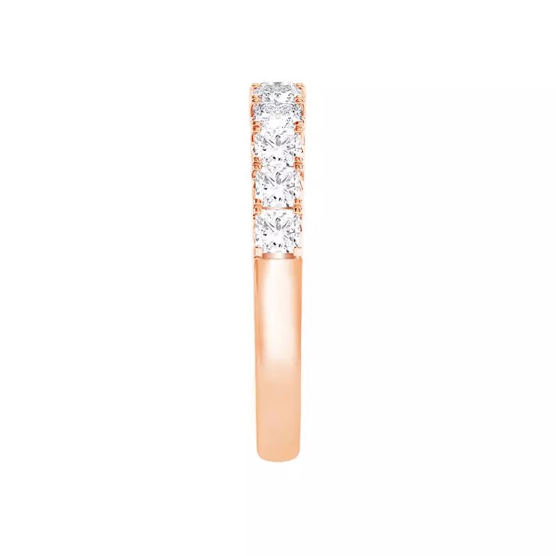14K Rose Gold Princess-Cut French Pavé Lab Diamond Band (1.50 ct. tw.)