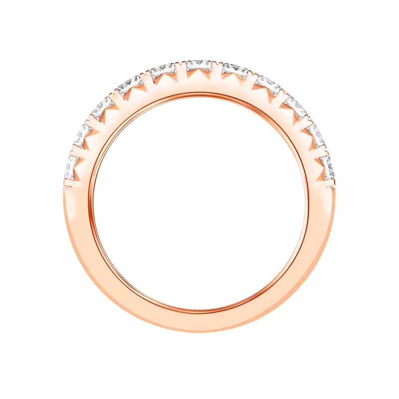 14K Rose Gold Princess-Cut French Pavé Lab Diamond Band (1.50 ct. tw.)