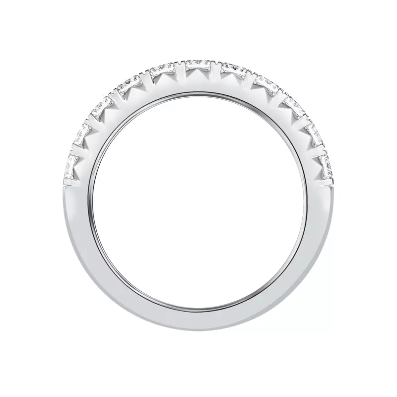 14K White Gold Princess-Cut French Pavé Lab Diamond Band (1.50 ct. tw.)